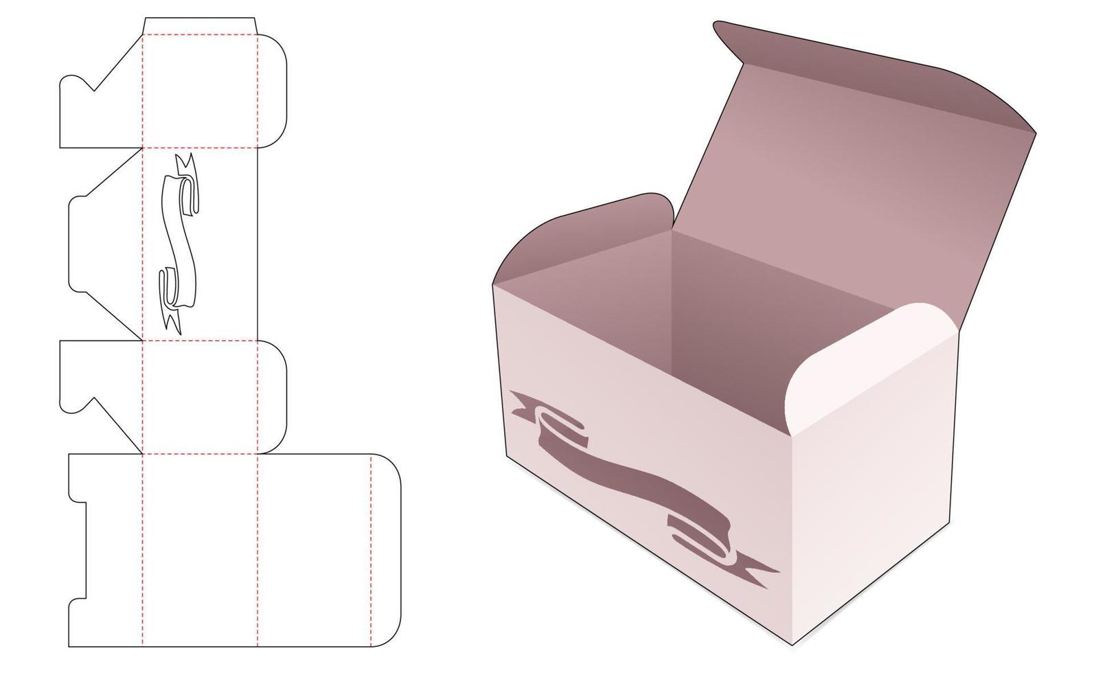 Verpackungsbox mit Fensterband-Stanzschablone vektor
