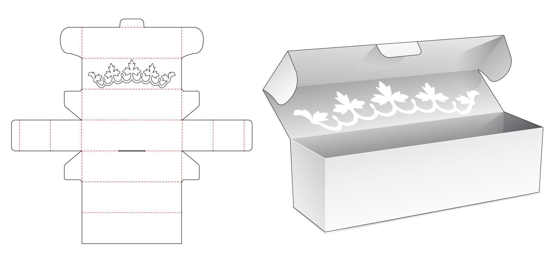 lange Schachtel mit Schablonen-Blumenstanzschablone vektor
