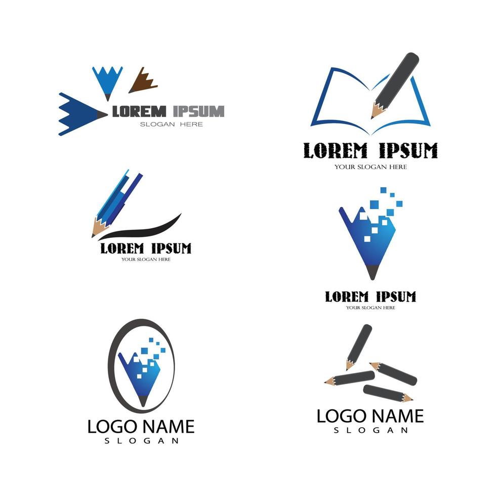 Bleistift-Logo-Vektor-Symbol-Vorlage-Abbildung vektor