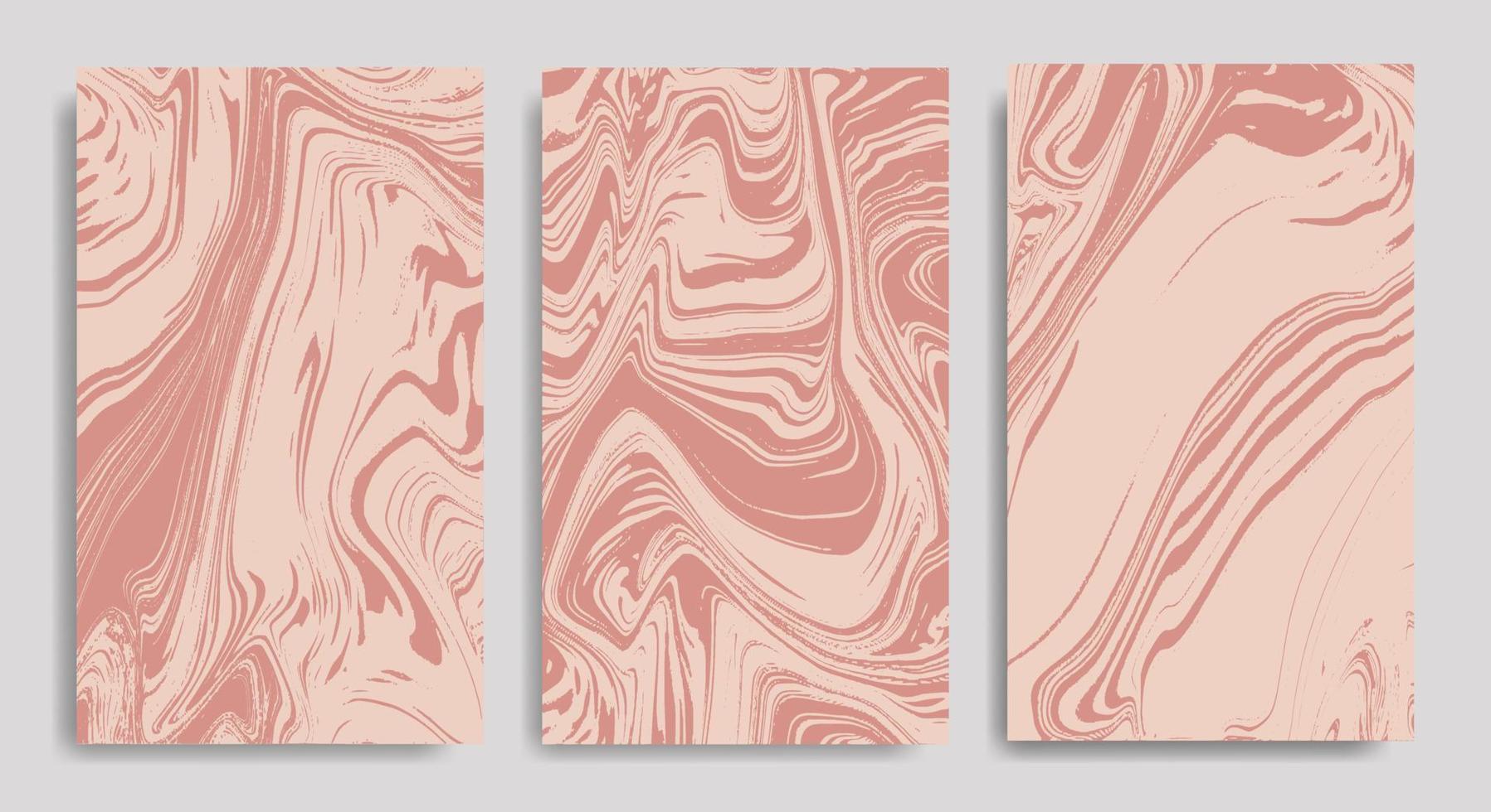 set abstrakt rosa flytande marmor bakgrund vektor