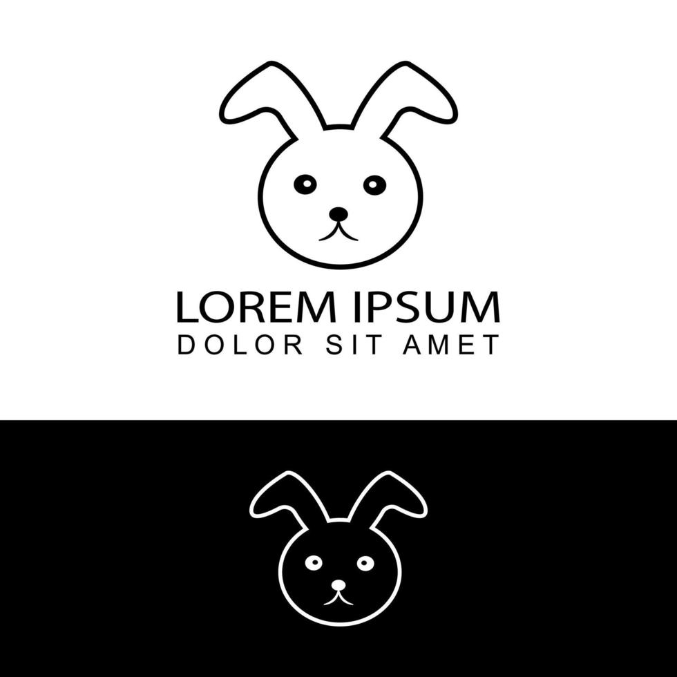 Kaninchen-Logo-Vorlagen-Design-Vektor für Haustiershop vektor