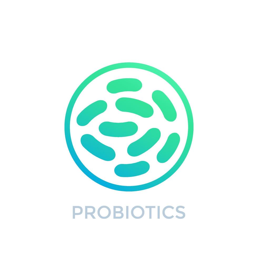 probiotika bakterier vektor ikon på vitt