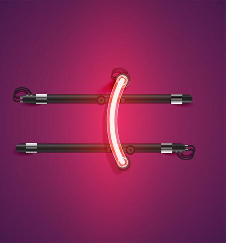 Hög detaljerad neon karaktär från en uppsättning, vektor illustration