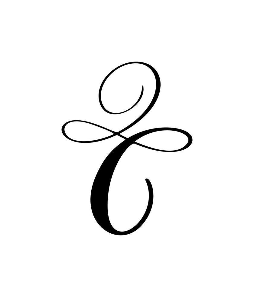 Kalligraphie Hand gezeichnet Brief c. Skript Schriftart Logo Symbol. handgeschrieben Bürste Stil vektor