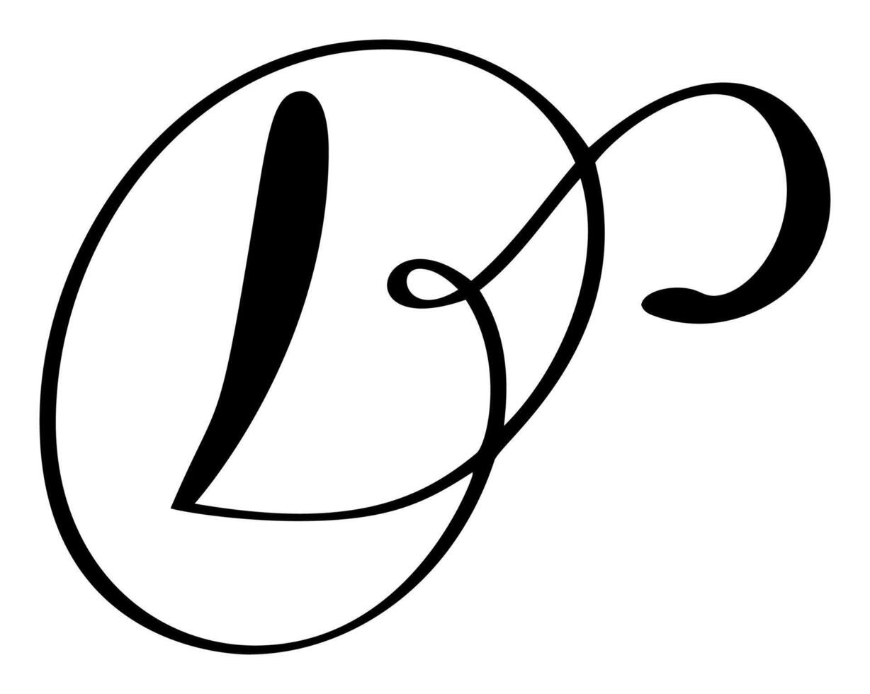 kalligrafi hand dragen brev d logotyp. manus font. handskriven borsta stil vektor