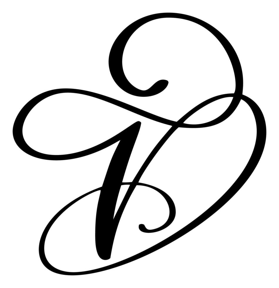 Kalligraphie Hand gezeichnet Brief d. Skript Schriftart Logo Symbol. handgeschrieben Bürste Stil vektor