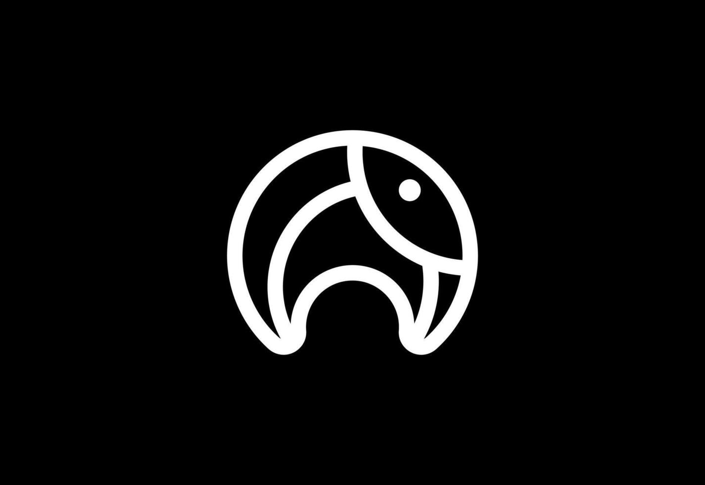 Linie Kunst süß Elefant Kind Logo Design Vorlage vektor