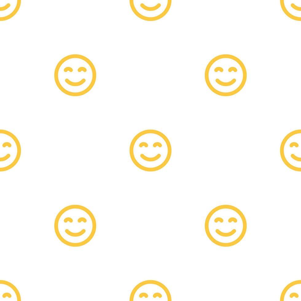 nahtlos Muster mit Emoji, lächelt, Mitteilungen, Sozial Medien Elemente. chatten Konzept. Stoff Textur, Textil- Design im eben Stil auf Weiß Hintergrund. eben Design vektor