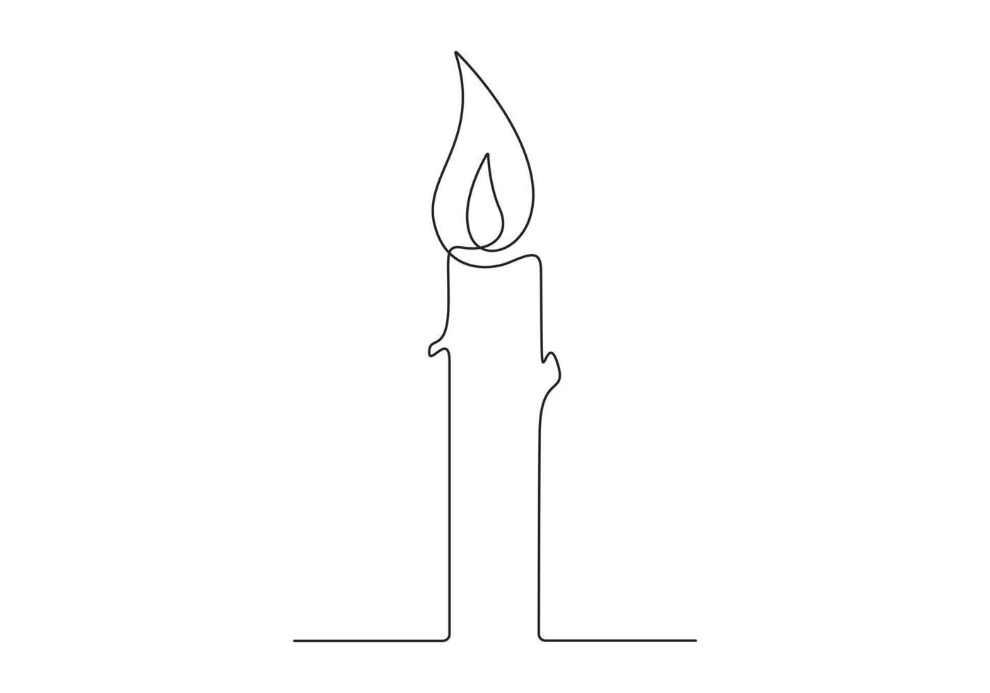 brinnande ljus kontinuerlig ett linje teckning premie illustration vektor