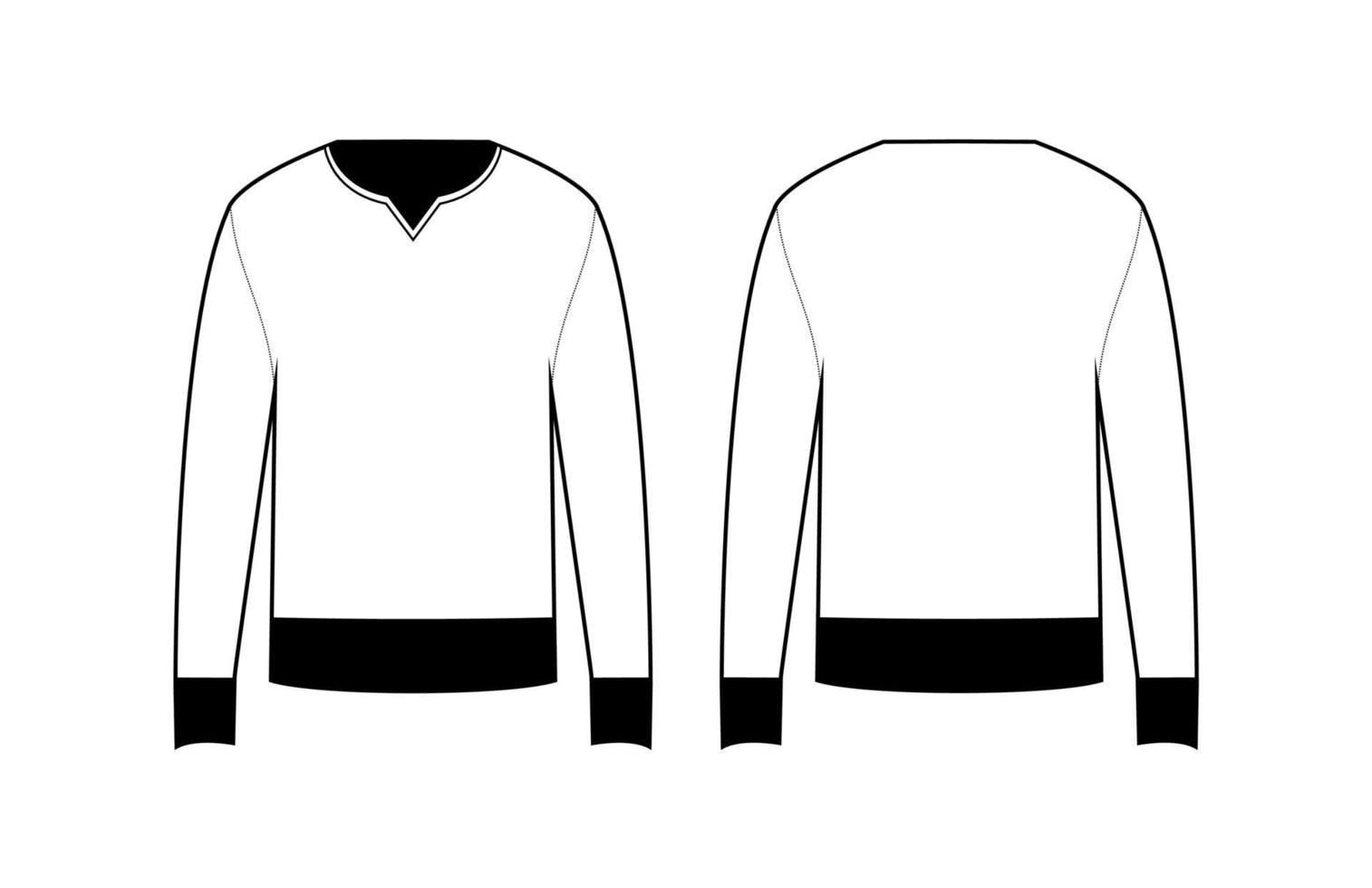 Sweatshirt mit Rundhalsausschnitt template.eps vektor