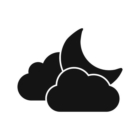 Cloud and Moon Vector Icon