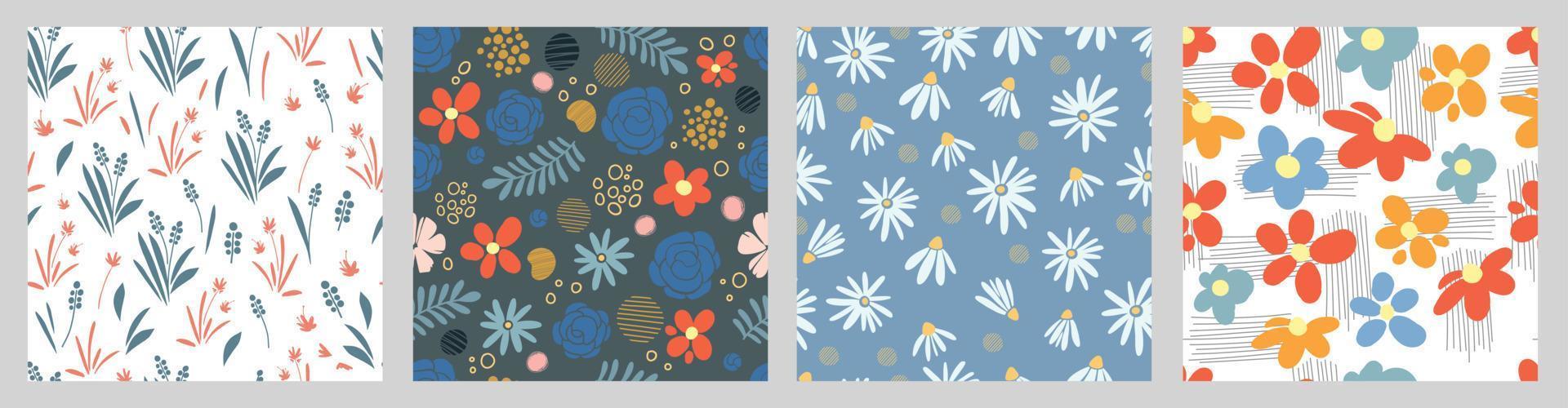 sömlösa blommönster. vektordesign för papper, omslag, tyg, inredning och andra användare vektor