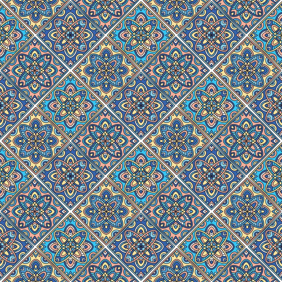buntes islamisches nahtloses Muster mit blauer Himmelsfarbe vektor