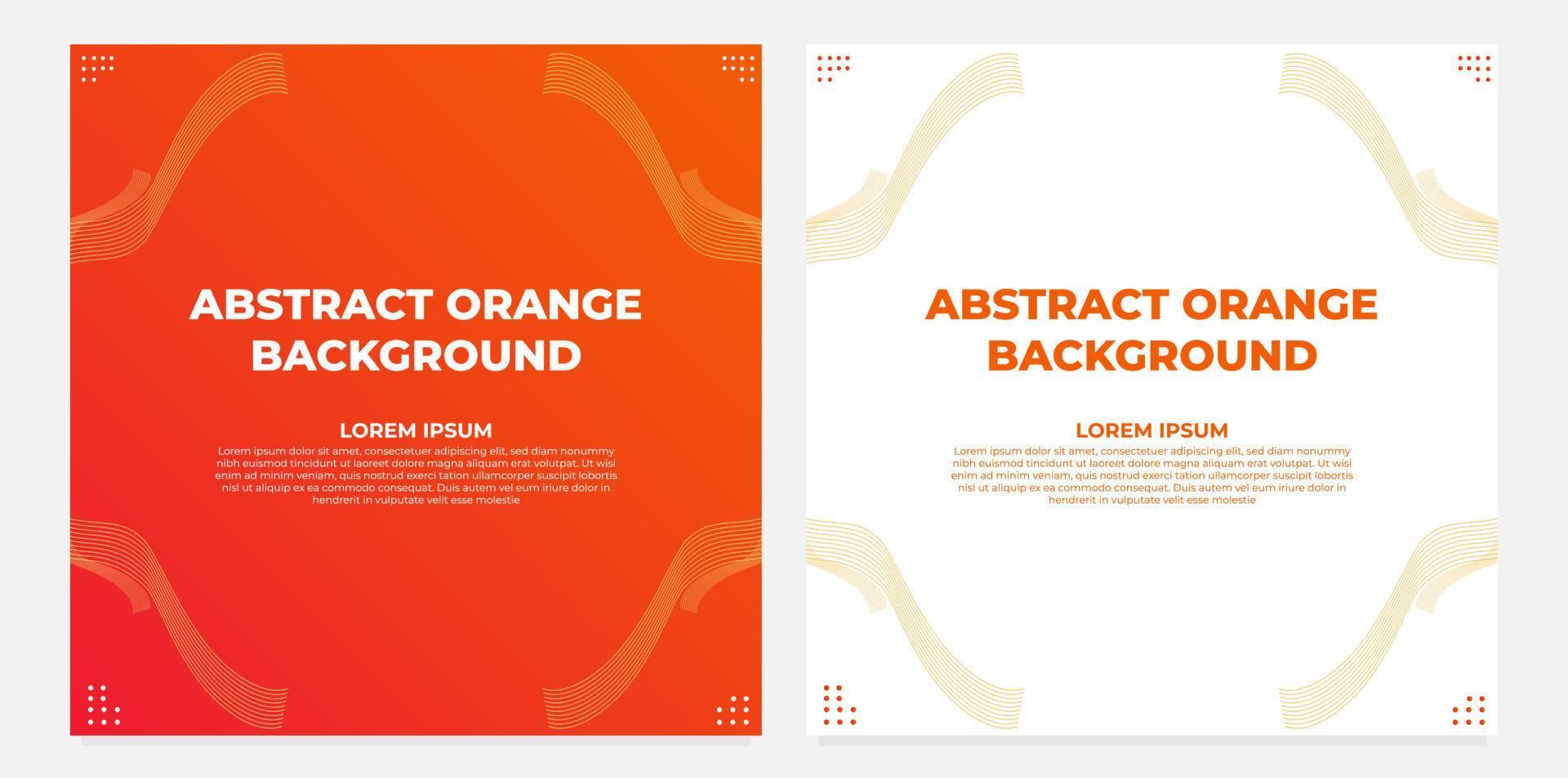 abstraktes orangefarbenes Farbverlauf Social Media Post Template Collection Design vektor