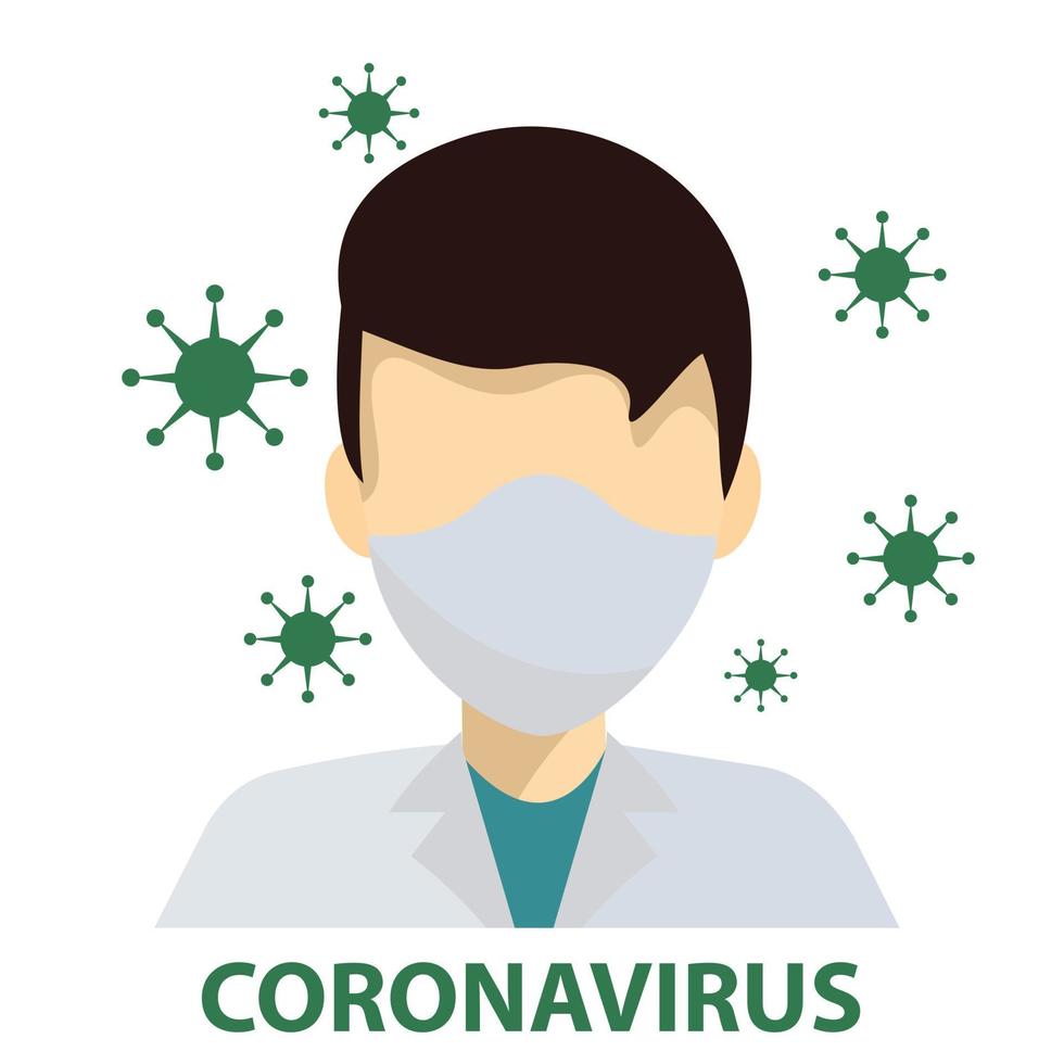 Arzt mit Maske, die sich vor Covid-19-Coronavirus schützt vektor