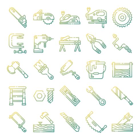 Tischler Icons Pack vektor