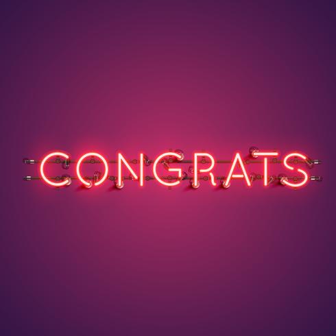 Realistisches Neonwort &quot;CONGRATS&quot; für die Werbung, Vektorillustration vektor