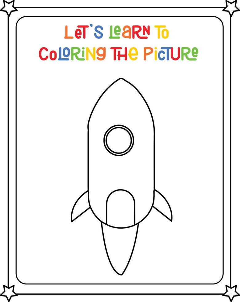 Zeichnung Färbung Buch von Raumschiff Illustration vektor