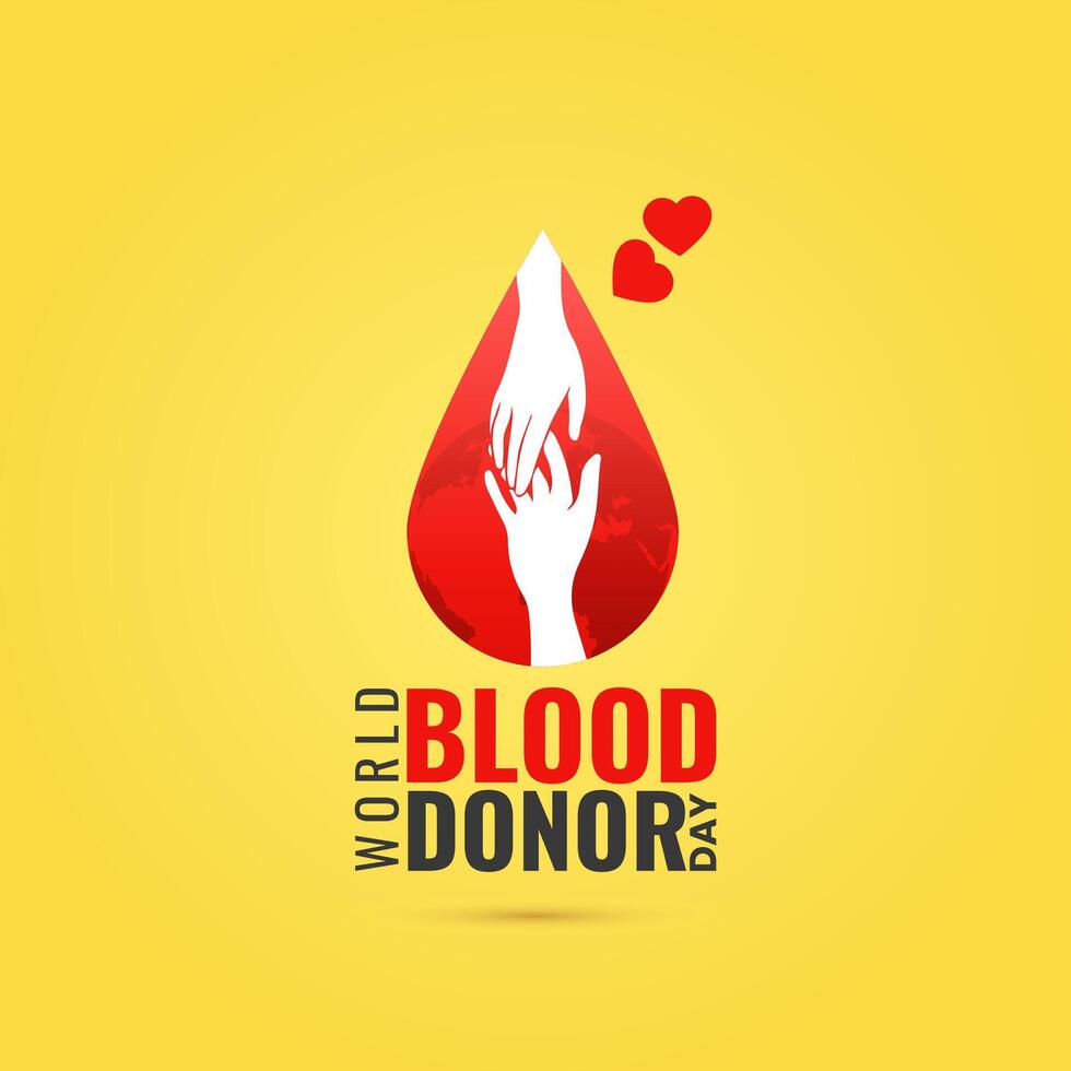 Welt Blut Spender und Bewusstsein kreativ einzigartig Design. Welt Blut Spender Tag Logo, Spende Konzept Herz medizinisch unterzeichnen. geben Blut zu speichern Leben, Spender Blut Konzept Illustration Hintergrund vektor