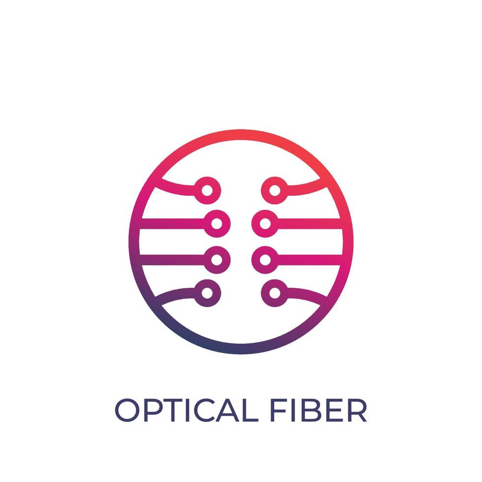 optisk fiber vektor logotyp på vitt