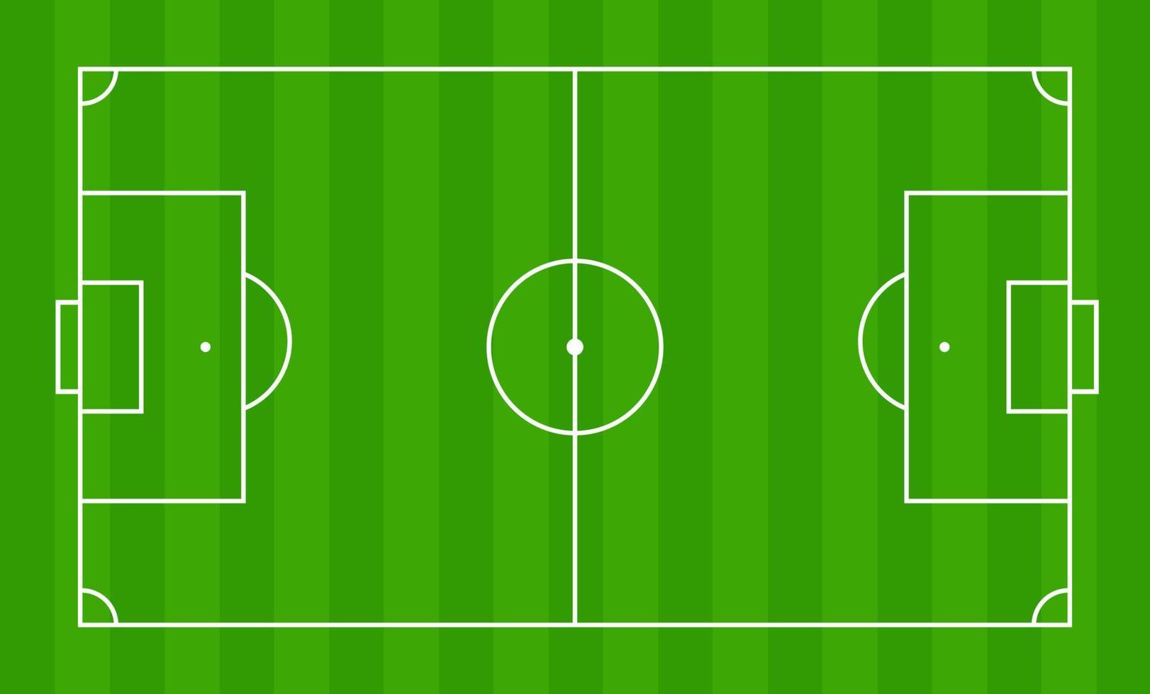 fotboll och fotbollsplan vektorillustrationer. grönt gräs fotbollsplan bakgrund isolerade. vektor