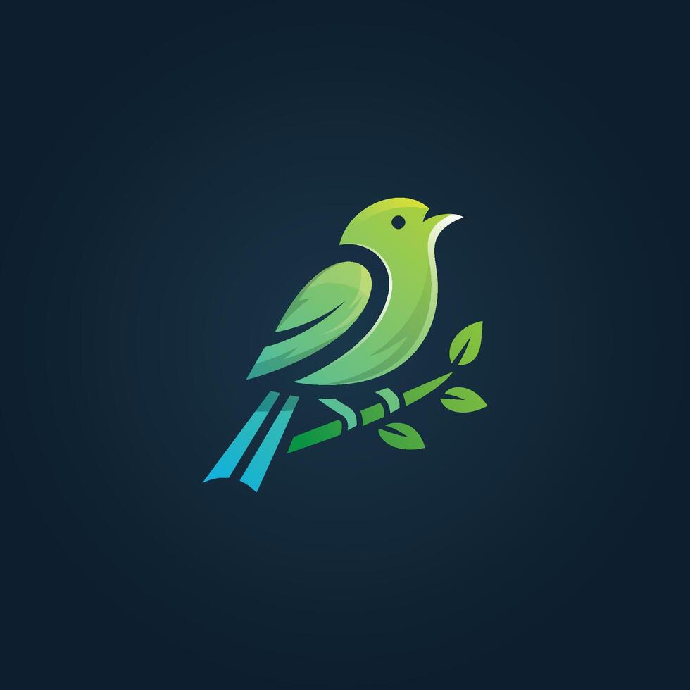 ein Vogel Logo, ein bunt Gradient Vogel Logo Vorlage vektor