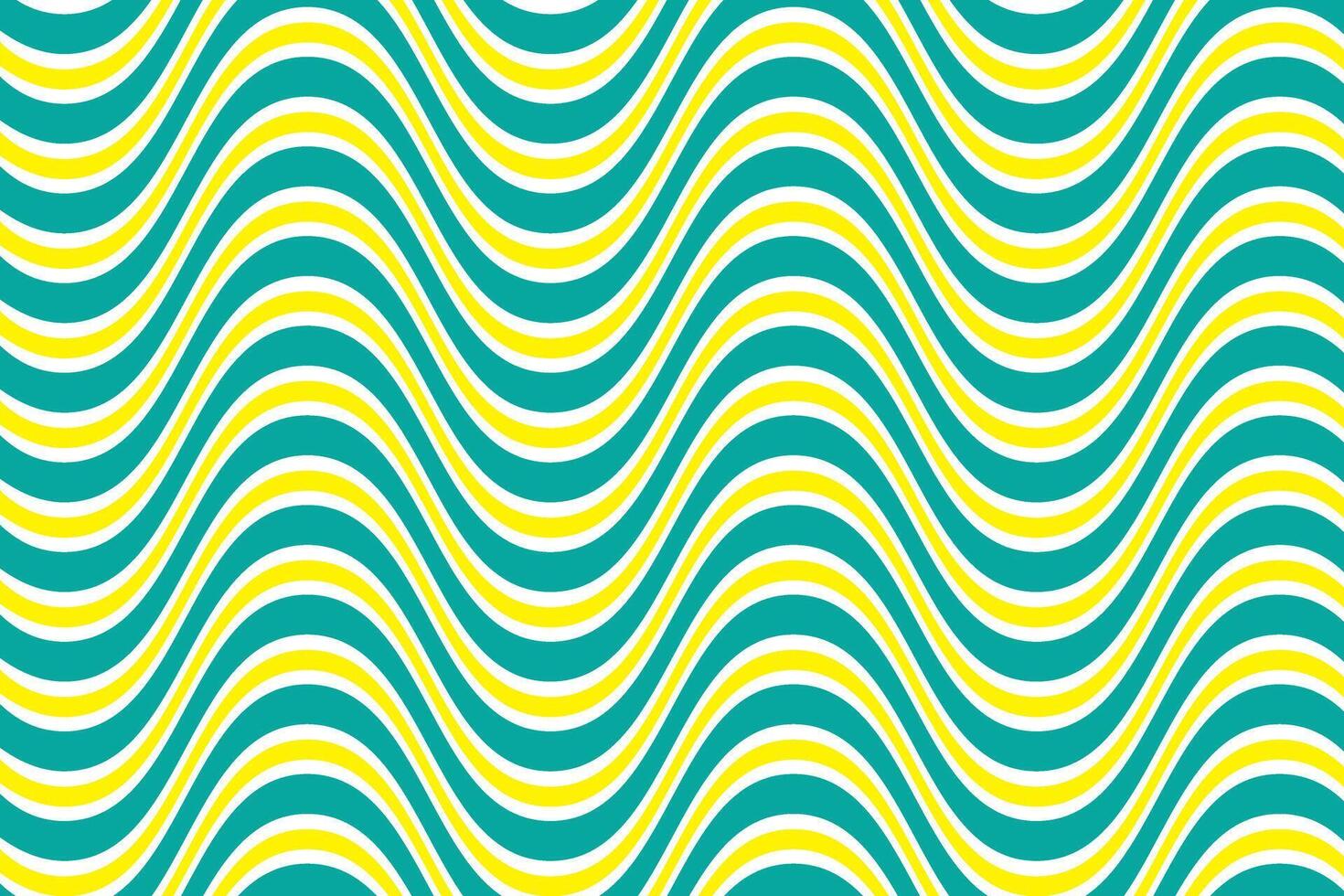 einfach abstrakt Meeresgrün und Gelb Farbe smoth zick Zack Linie Muster Kunst ein bunt Welle mit ein Muster von Wellen Das sagen Wellen vektor