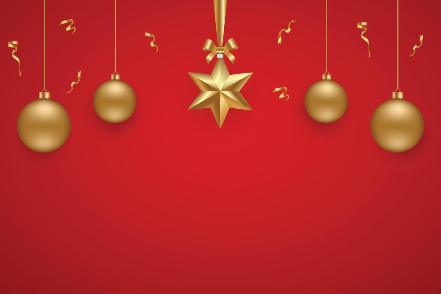 lyx jul och semester bakgrundsmall med gyllene dekorativa föremål vektorillustration vektor