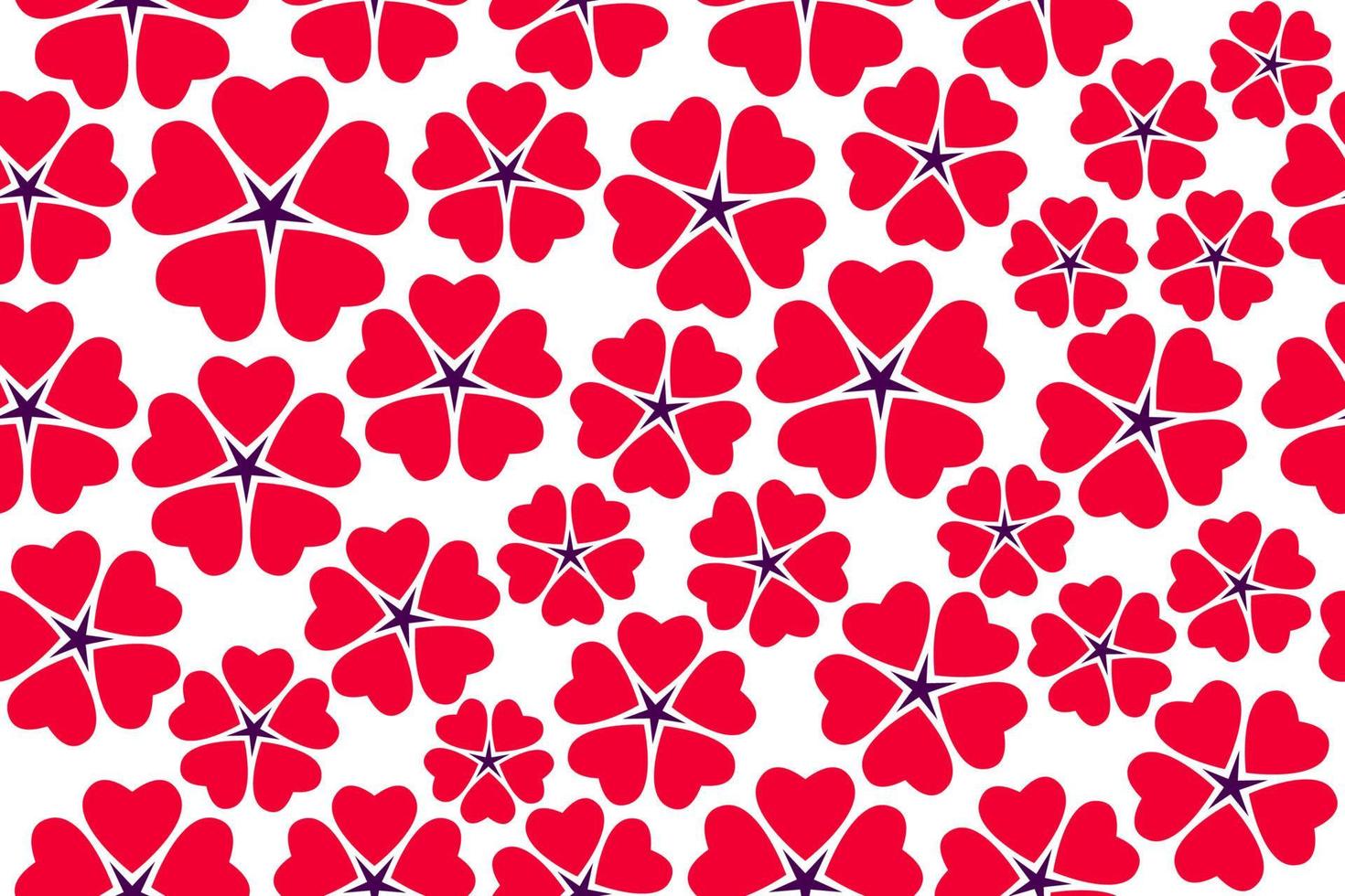 rött hjärta blommor seamless mönster. röda små blommor på vit bakgrund seamless mönster vektor
