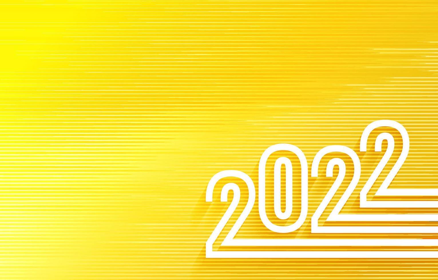 gott nytt år 2022 gul minimalistisk bakgrund vektor