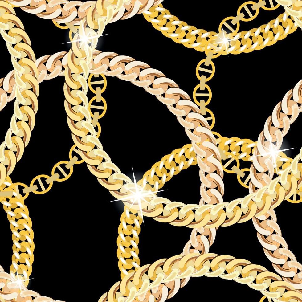 Goldkette Schmuck nahtlose Muster Hintergrund. Vektor-Illustration vektor