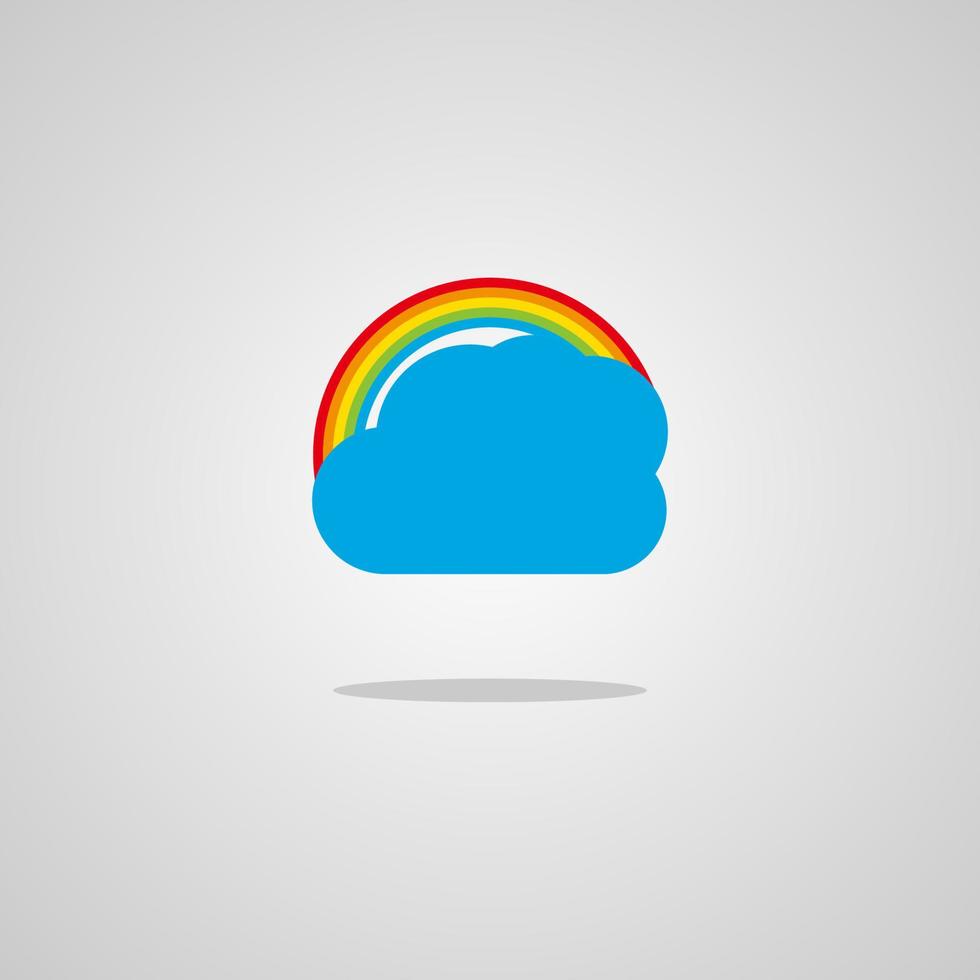 illustration vektorgrafik av moln och en regnbåge. perfekt att använda för teknikföretag vektor