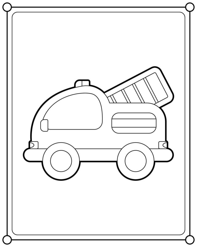 süß Feuer LKW geeignet zum Kinder- Färbung Seite Illustration vektor