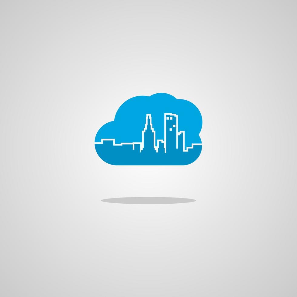 Abbildung Vektorgrafik der Cloud-Stadt. perfekt für Technologieunternehmen zu verwenden vektor