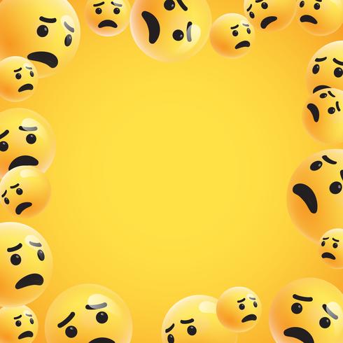 Gruppe hohe ausführliche gelbe Emoticons, Vektorillustration vektor