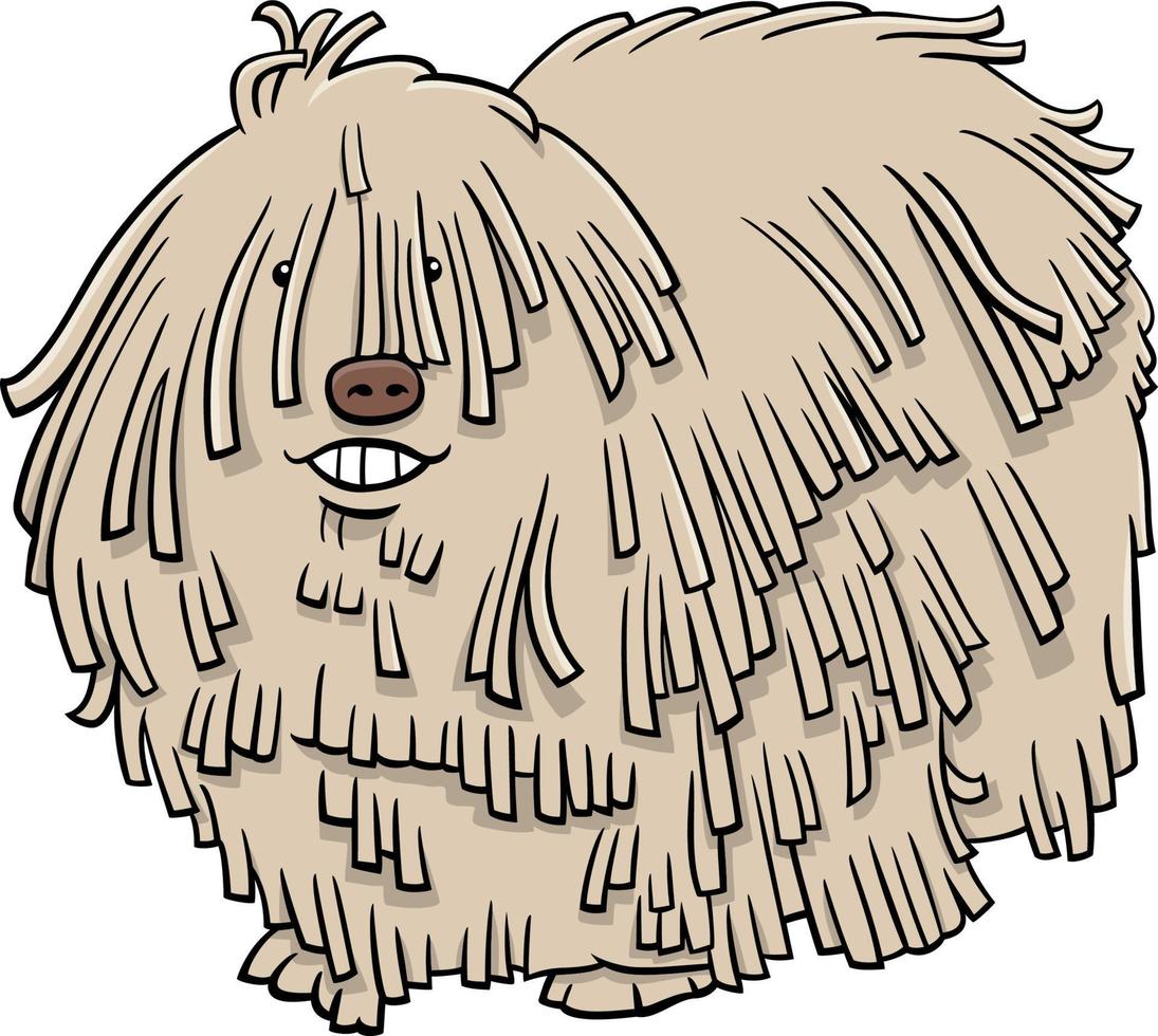 Cartoon Komondor oder ungarischer Schäferhund reinrassiger Hund vektor