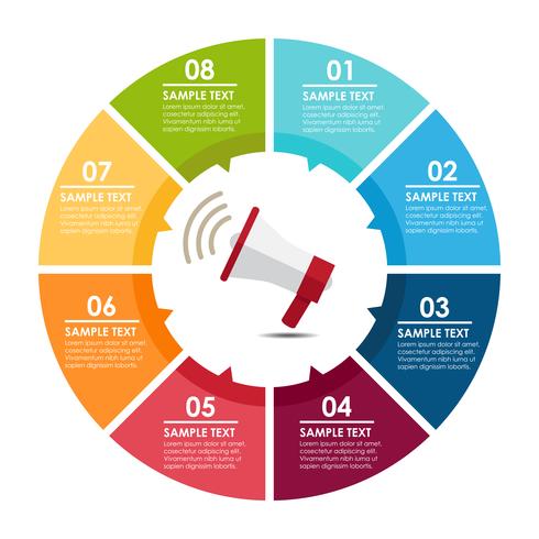 Megafon infografisk vektor