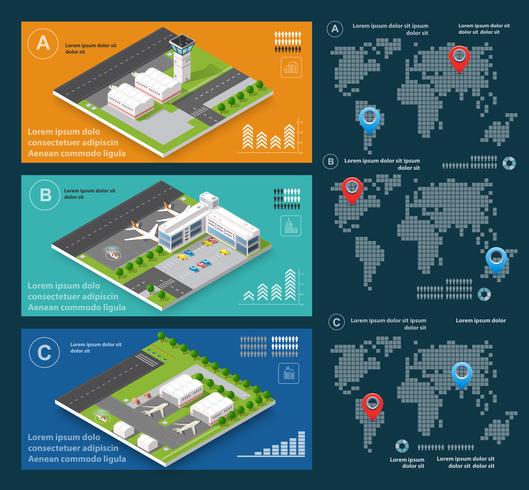 Infographics av transportflyg flygplats vektor