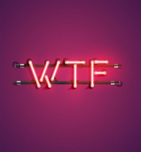 Neon realistiskt ord för reklam, vektor illustration
