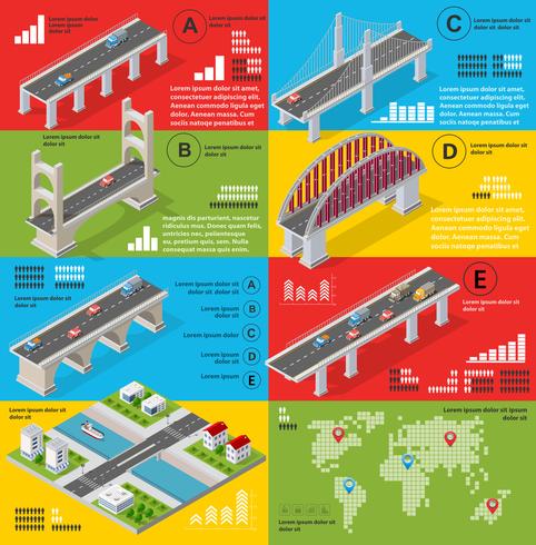 Infografiken von Brücken vektor