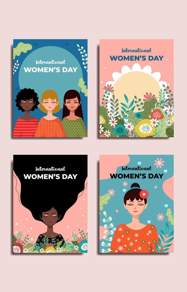 Kartensammlung zum internationalen Frauentag vektor