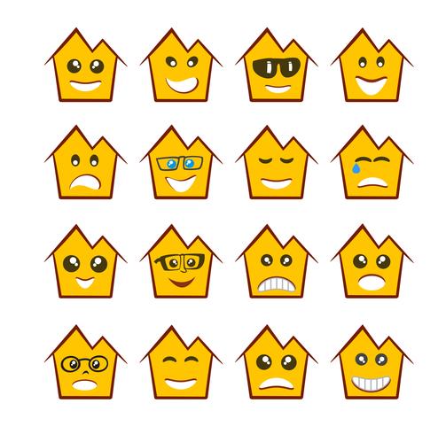 Emoji-Emoticon-Ausdrucksikonen vektor