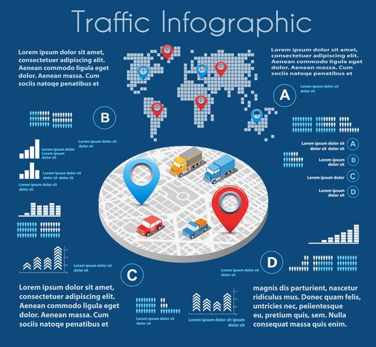 infographics of urban road vektor