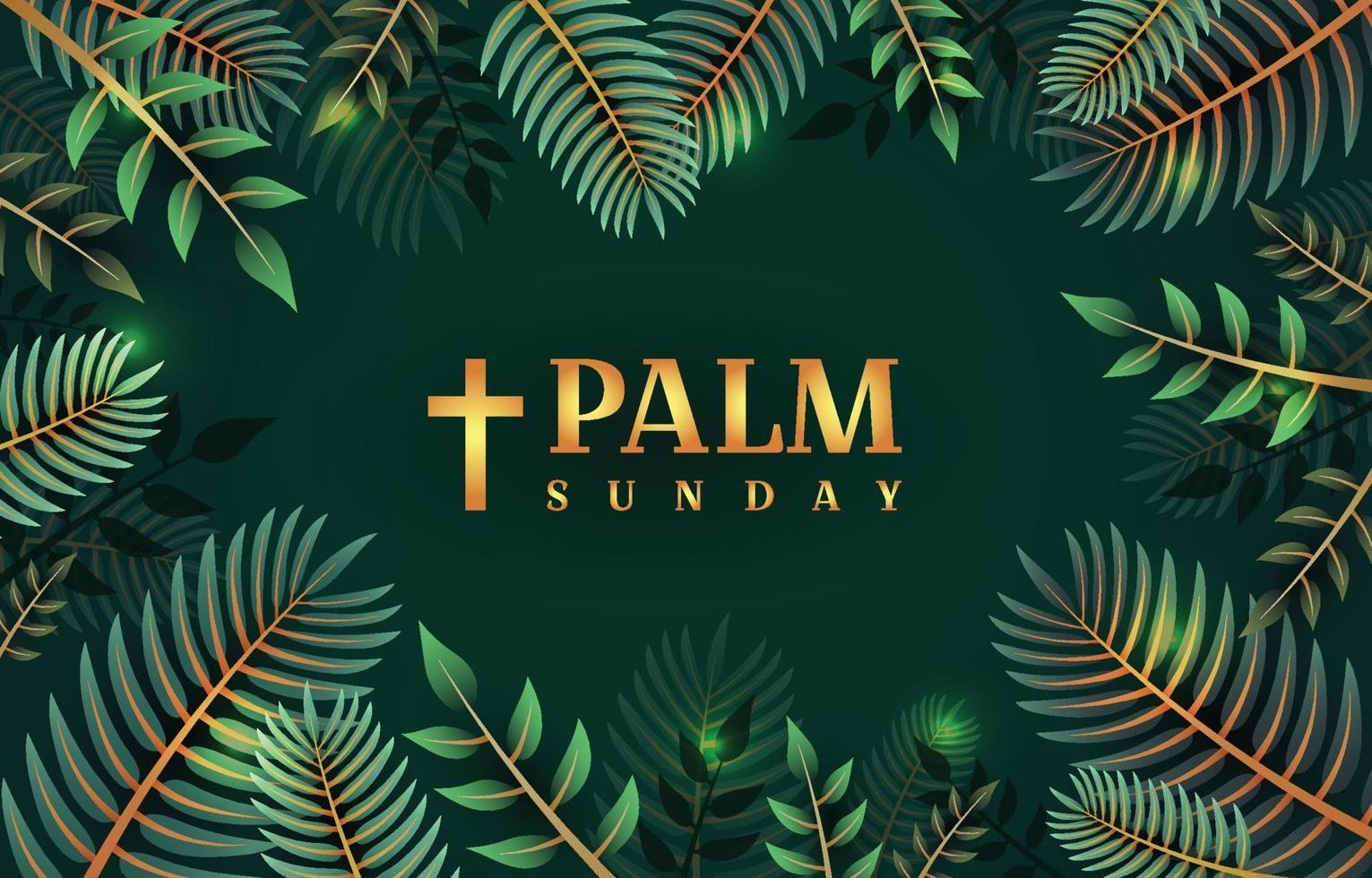 grüne Palme Sonntag Hintergrundvorlage vektor