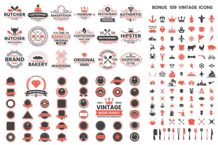 Vintage Retro Vector Logo för banner