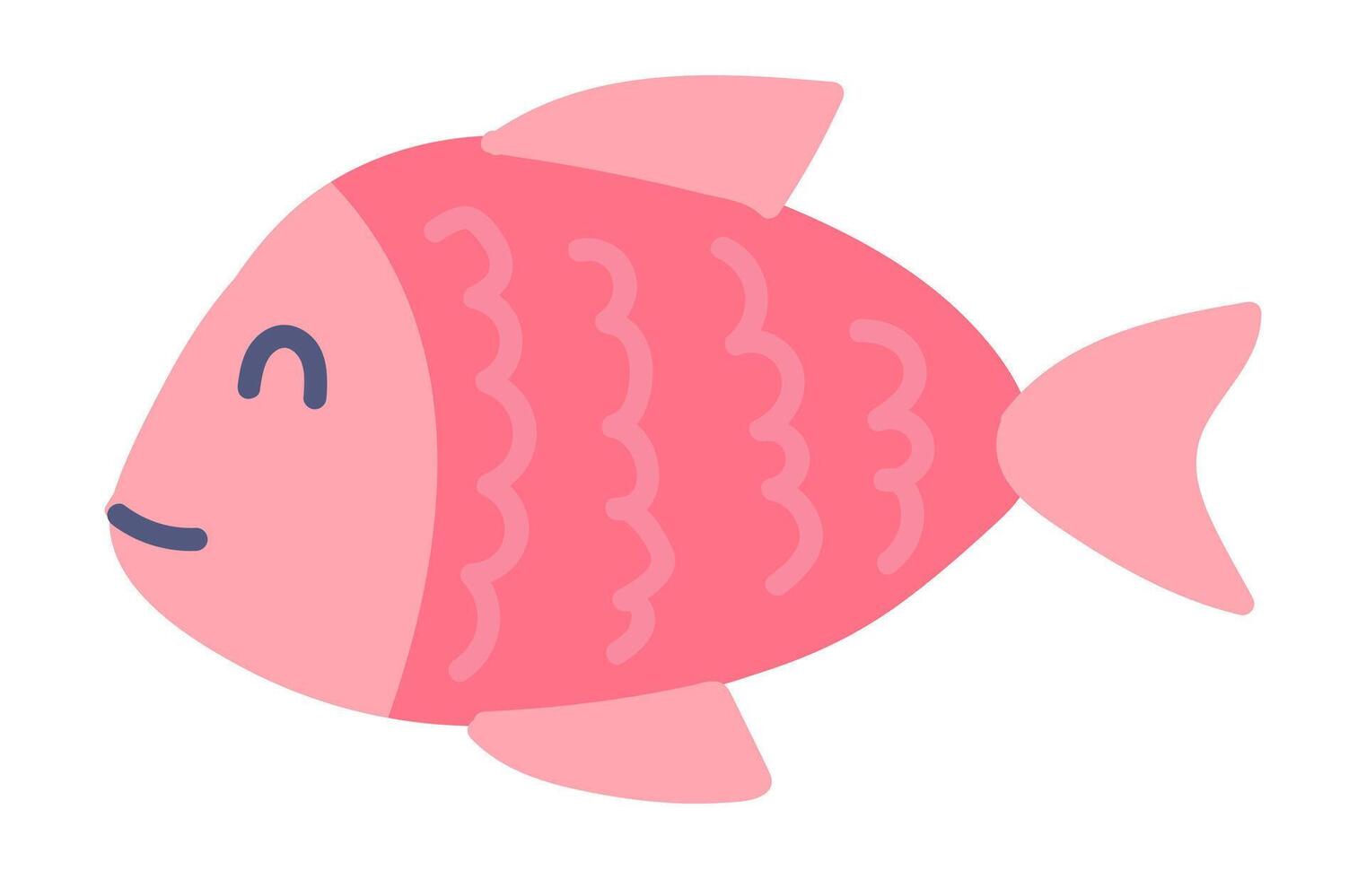 söt röd fisk i platt design. tropisk under vattnet djur, simning fisk. illustration isolerat. vektor