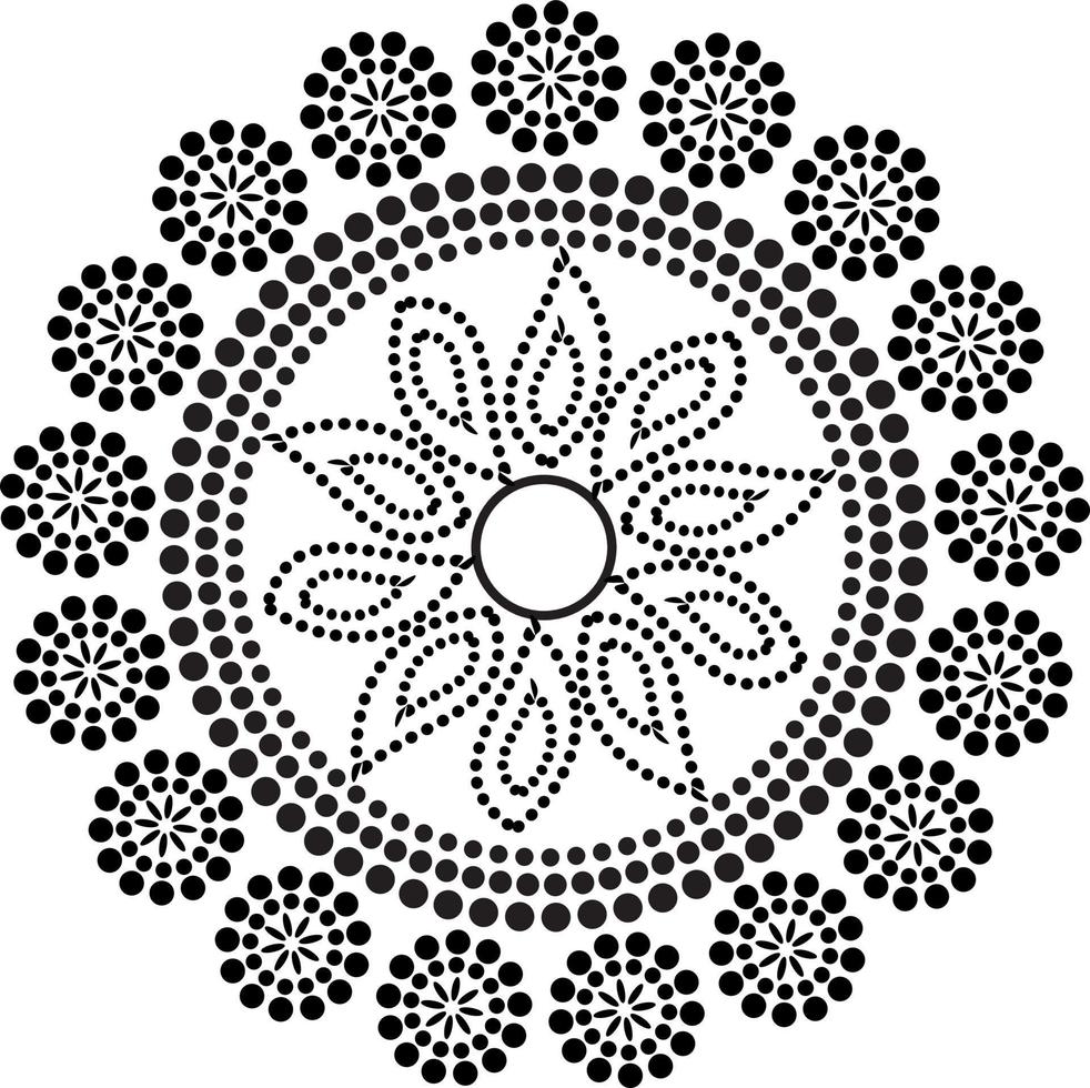 Stickerei. gestickte gepunktete Elemente, Blumen und Blätter im Vintage-Stil auf weißem Hintergrund. Vektorillustration auf Lager vektor