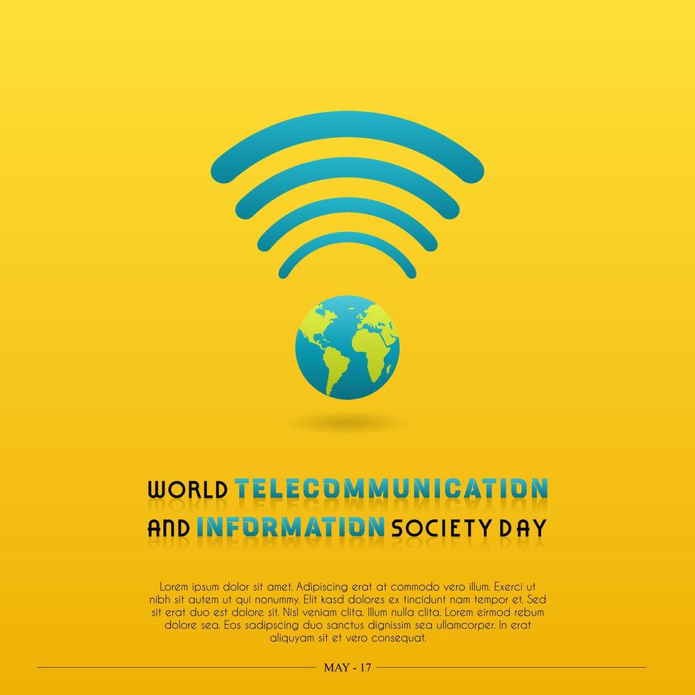 värld telekommunikation och information samhälle dag vektor