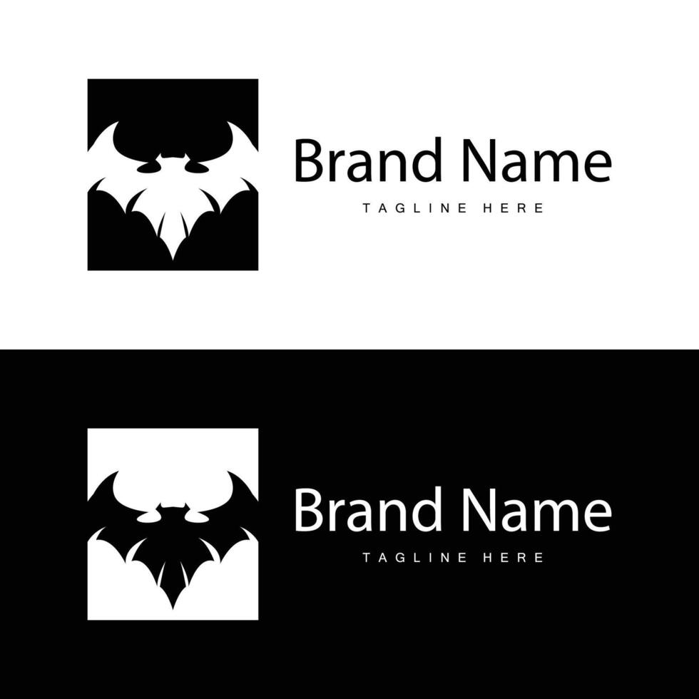 einfach schwarz Silhouette Design Schläger Logo Illustration von ein Nachtzeit Tier mit ein minimalistisch Konzept vektor