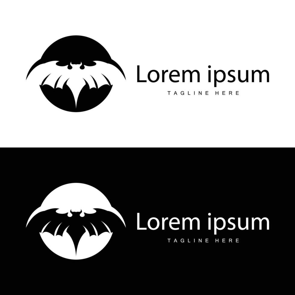 enkel svart silhuett design fladdermus logotyp illustration av en nattetid djur- med en minimalistisk begrepp vektor